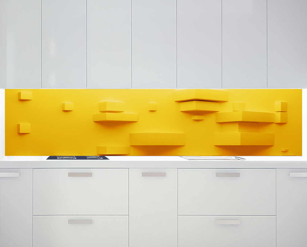Abstrakt Stufen 3D Gelb