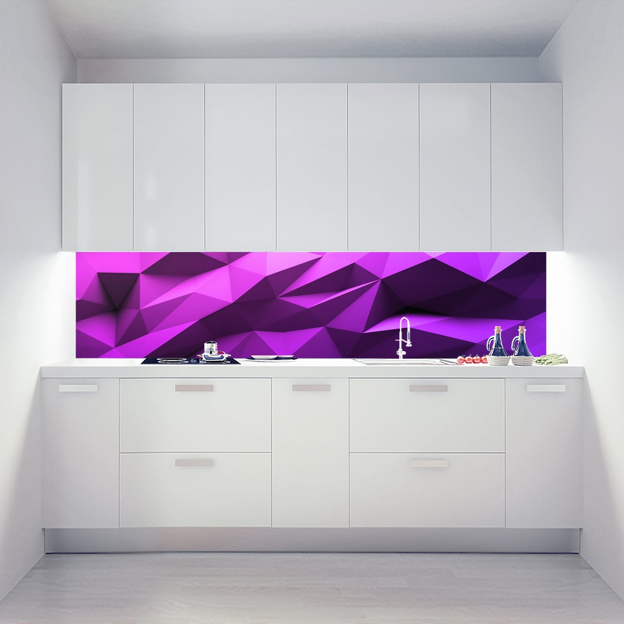 Abstrakt Geometrisch 3D Violett