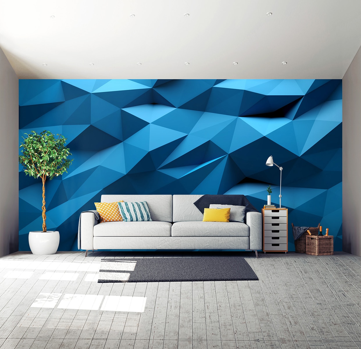 Abstrakt Geometrisch 3D Blau
