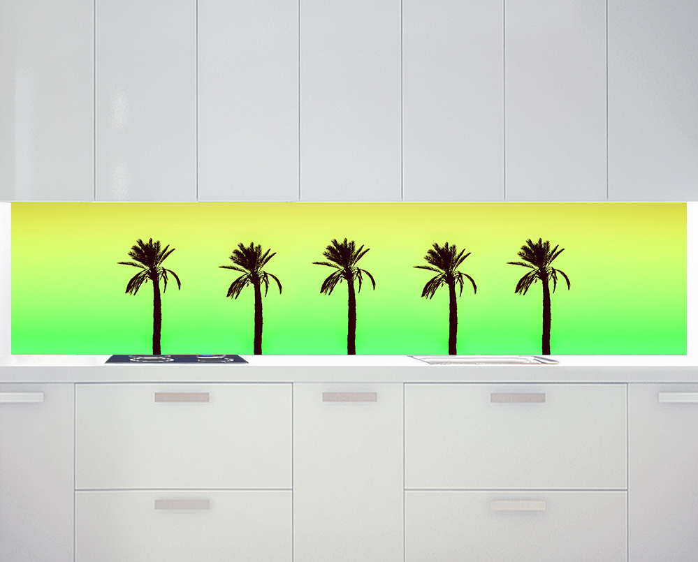 Palmen Silhouette Farbverlauf Kalt
