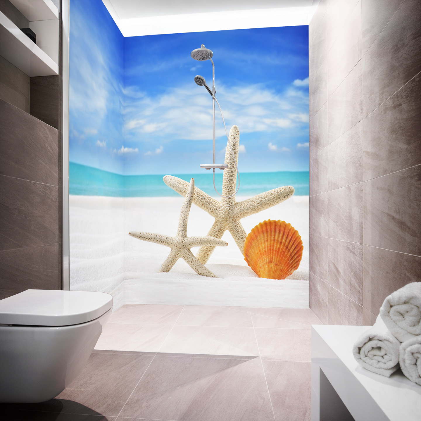 Eck Duschrückwand zwei Platten Alu Bad Dusche Wand Bermuda Sunbeam 